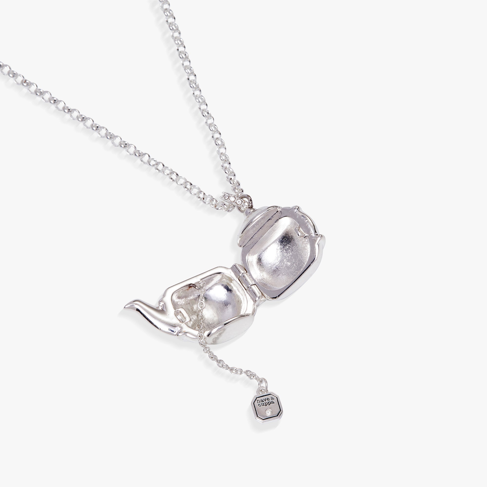 Floral Teapot Locket Pendant Necklace by ALEX AND ANI at Shirley Shoppe