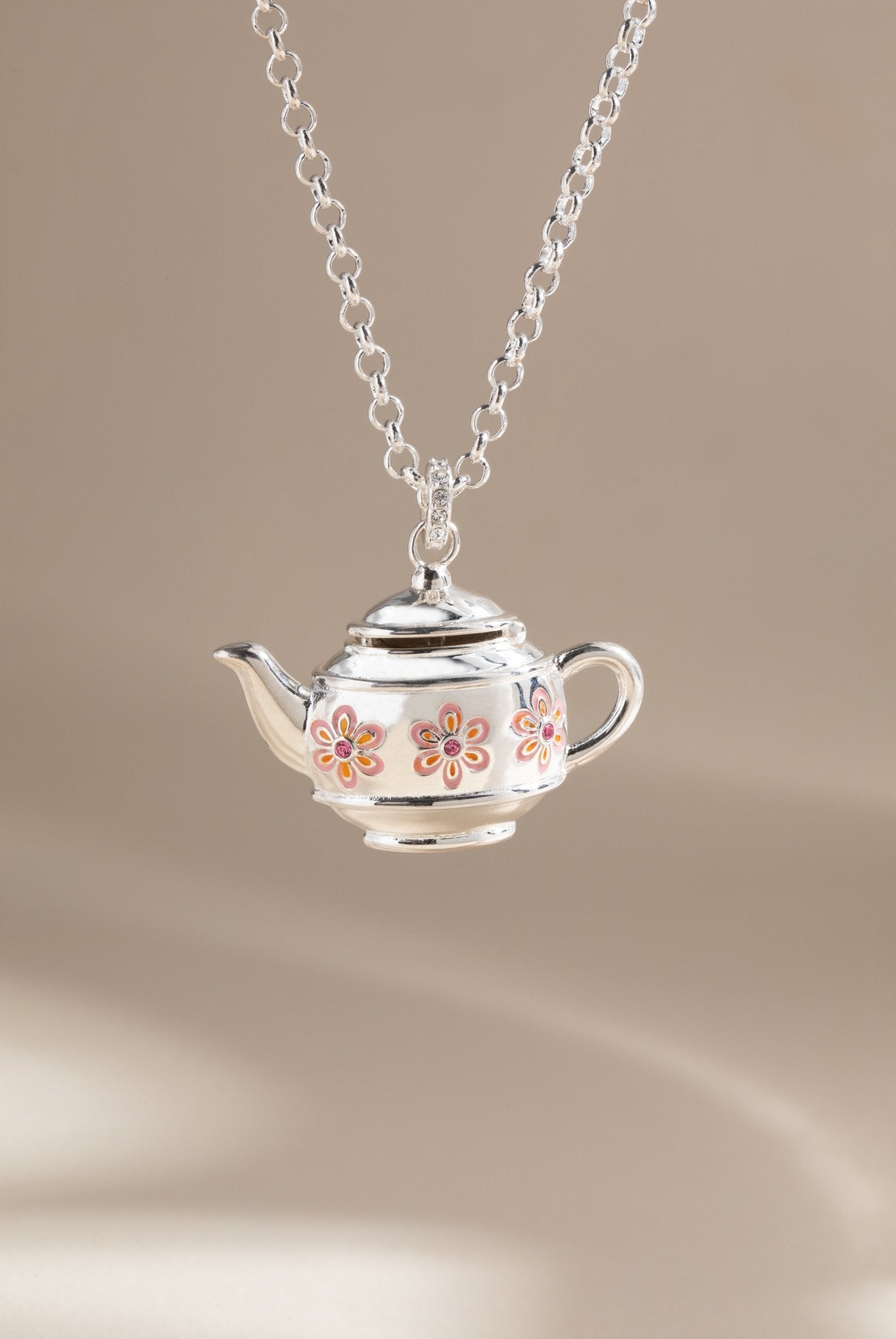 Floral Teapot Locket Pendant Necklace by ALEX AND ANI at Shirley Shoppe