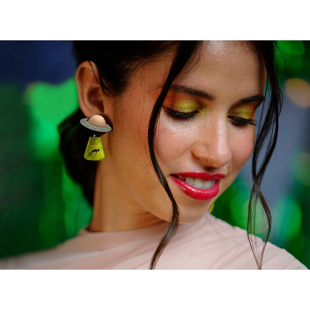 Flying Saucer Earrings by Laliblue by Quirks! at Shirley Shoppe