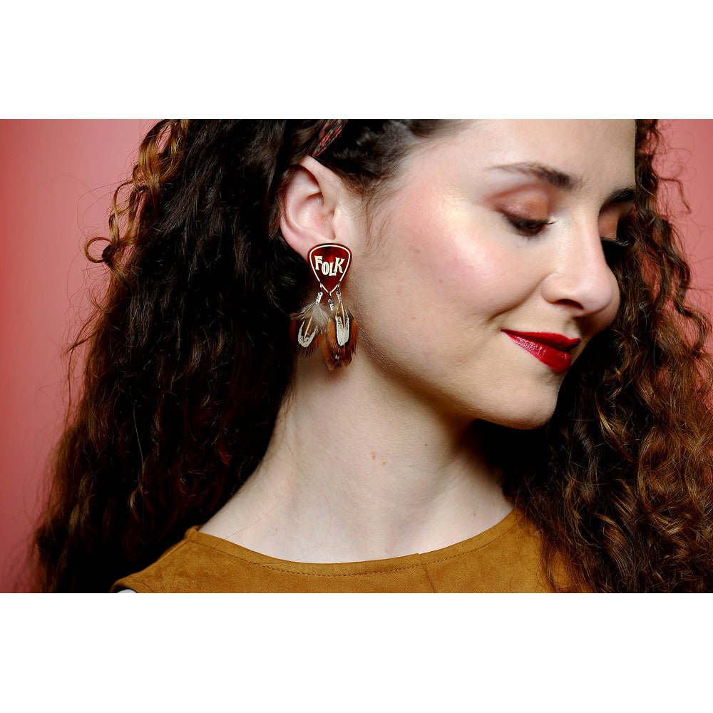 Folk Guitar Pick Earrings by Laliblue by Quirks! at Shirley Shoppe