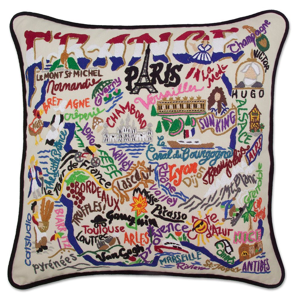 France Hand - Embroidered Pillow by Quirks! at Shirley Shoppe