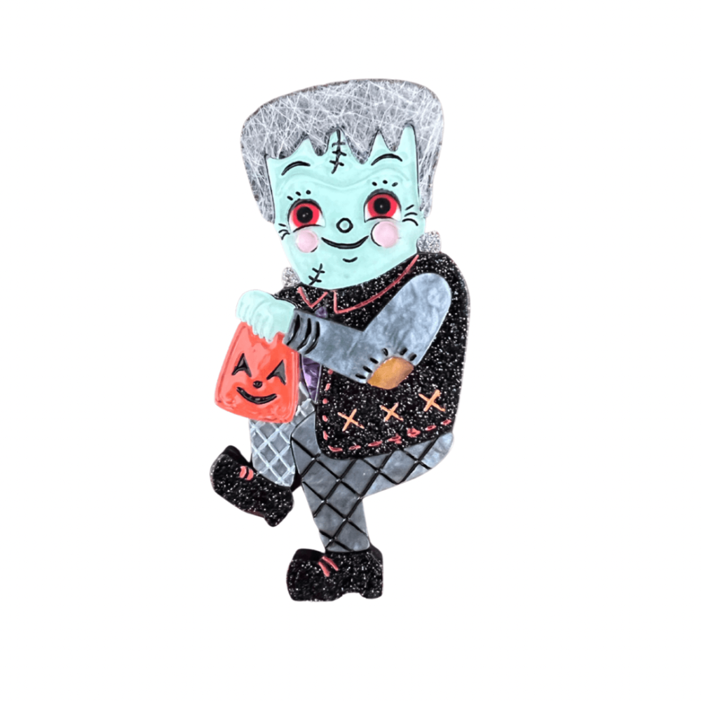 Frankenstomp Brooch by Johanna Parker x Lipstick & Chrome — Folk Art Frankenstein Pin