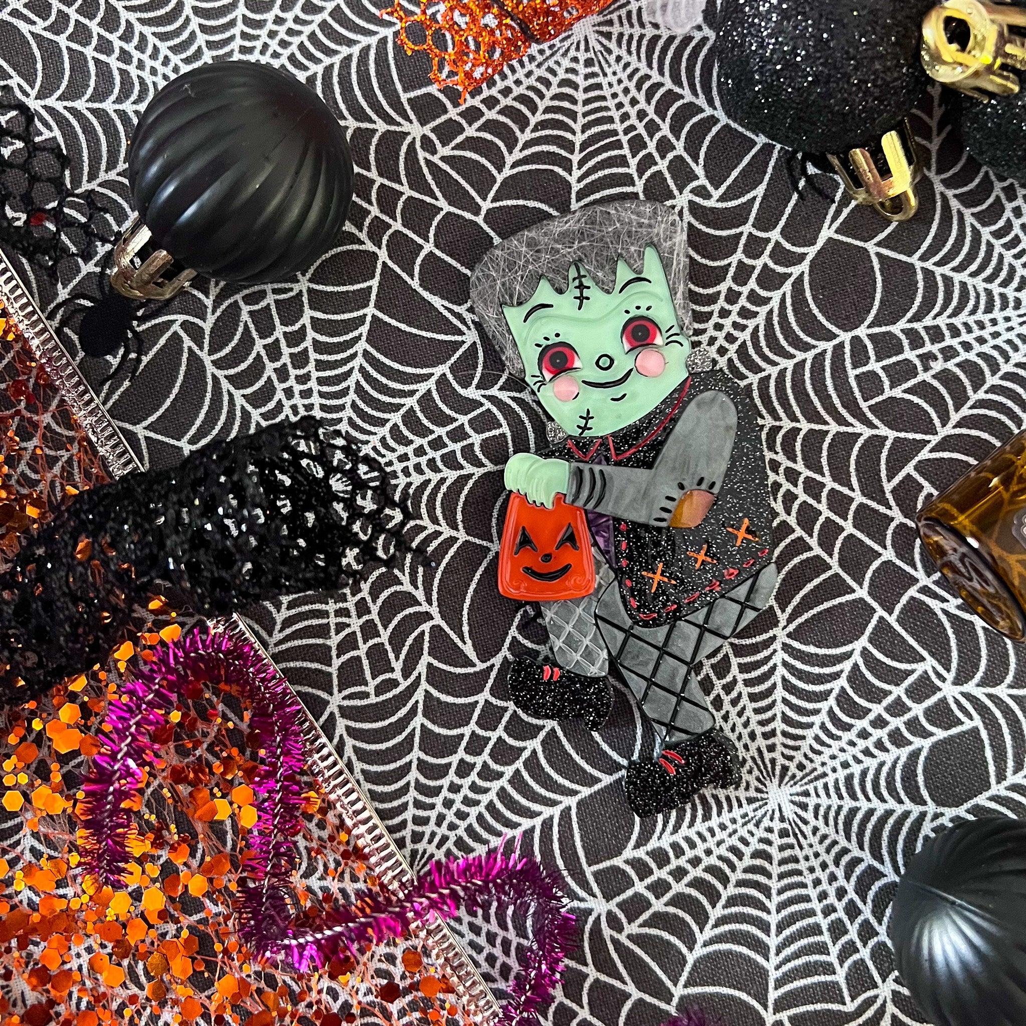 Frankenstomp Brooch by Johanna Parker x Lipstick & Chrome — Folk Art Frankenstein Pin