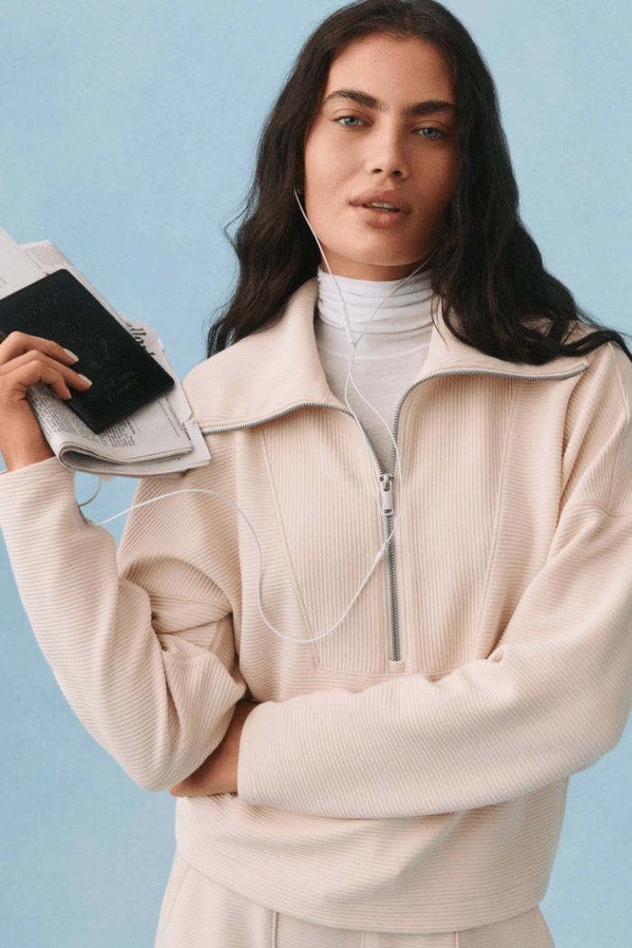 French Rib Half Zip by Spanx at Shirley Shoppe