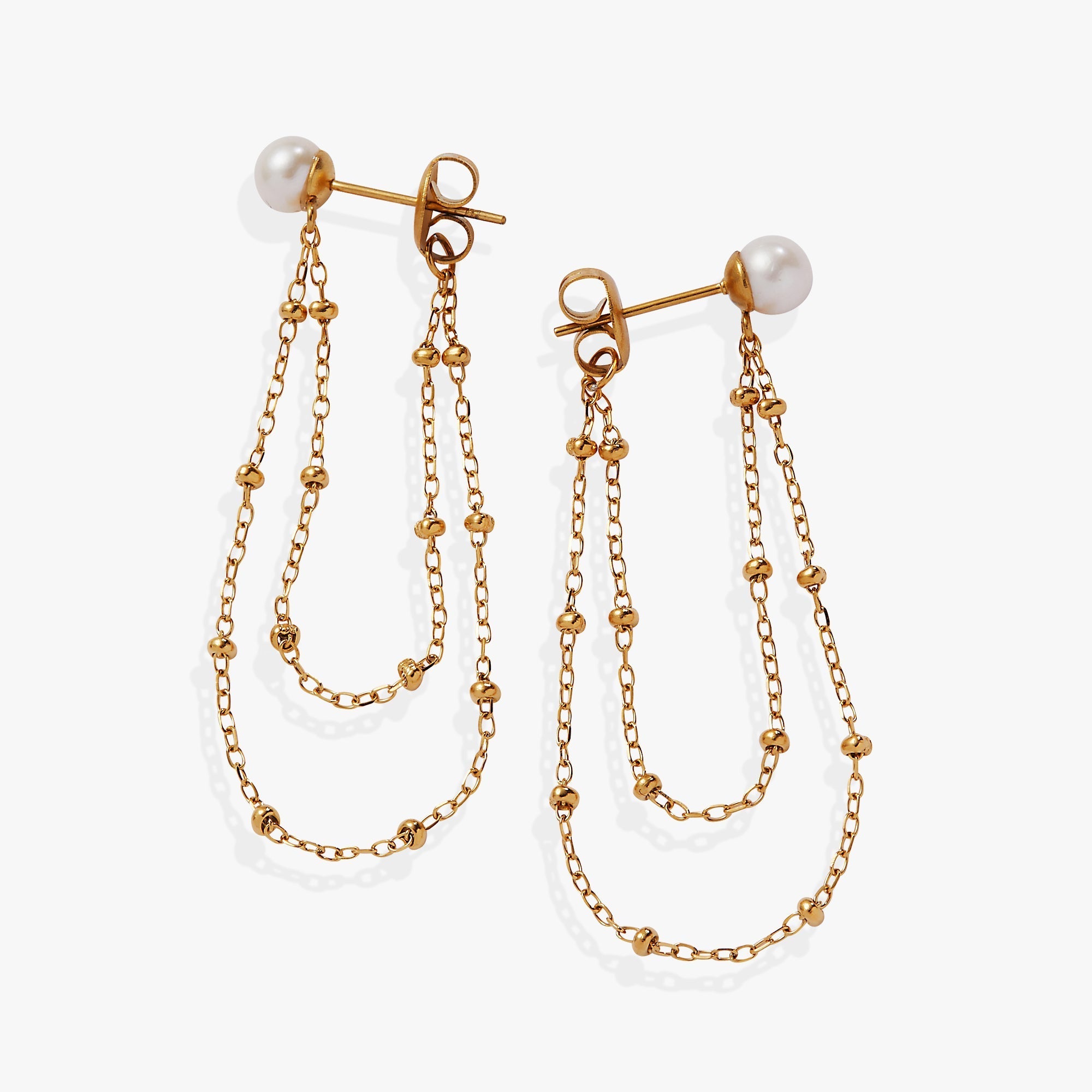 Freshwater Pearl Front - and - Back Earrings by ALEX AND ANI at Shirley Shoppe