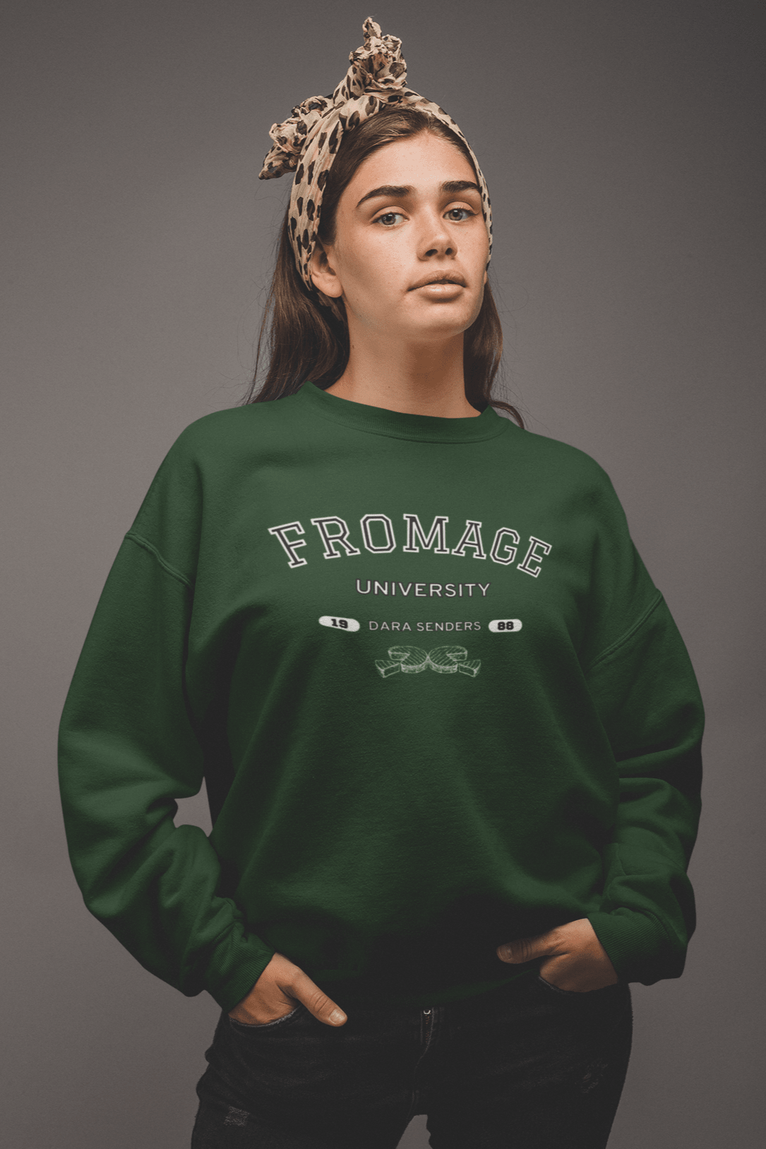 FROMAGE UNIVERSITY SWEATSHIRT by DARA SENDERS at Shirley Shoppe