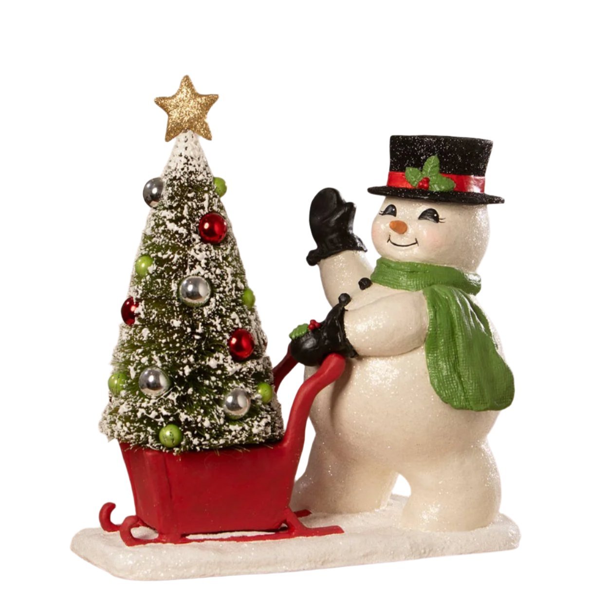 Frosty Pushing Sled by Bethany Lowe by Quirks! at Shirley Shoppe