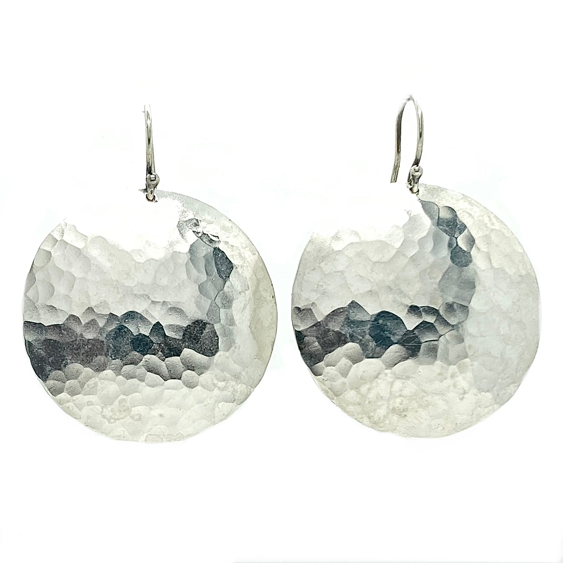 Full Moon Earrings in Sterling Silver | Moon Phase Earrings by Alison Morse at Shirley Shoppe