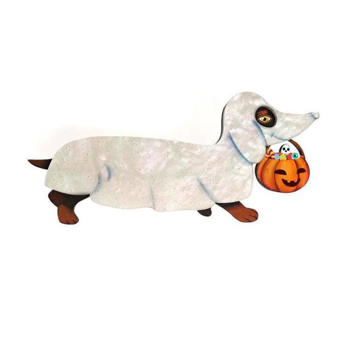 Ghost Dachshund Brooch by Laliblue by Quirks! at Shirley Shoppe