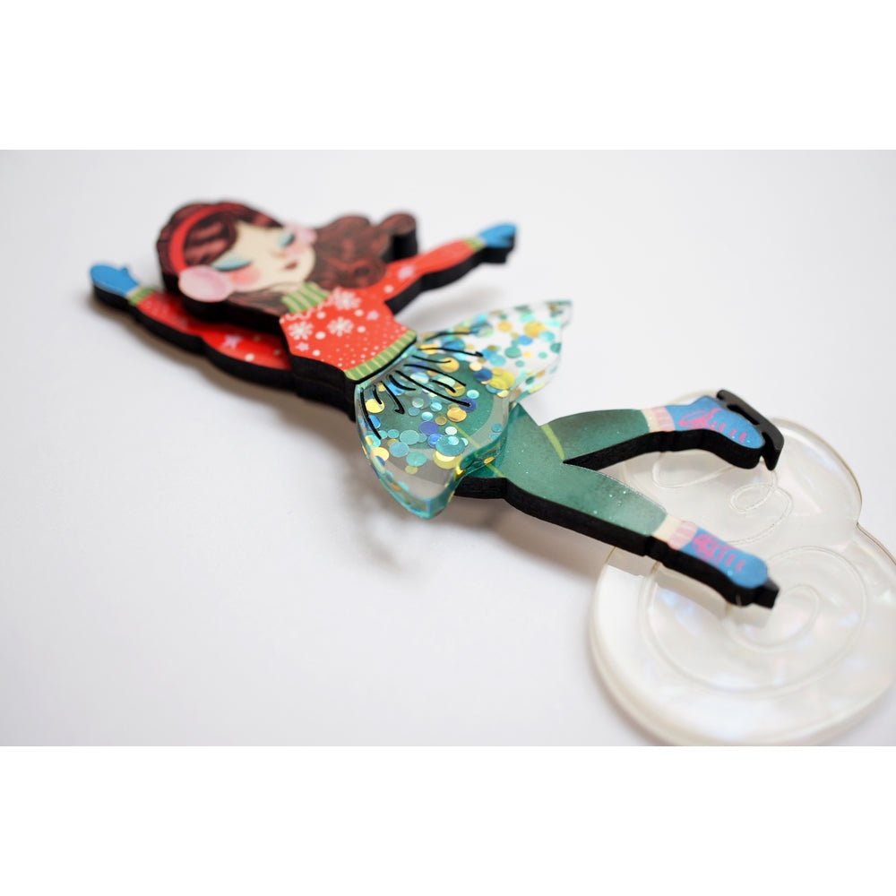 Girl Ice Skating Brooch by Laliblue by Quirks! at Shirley Shoppe