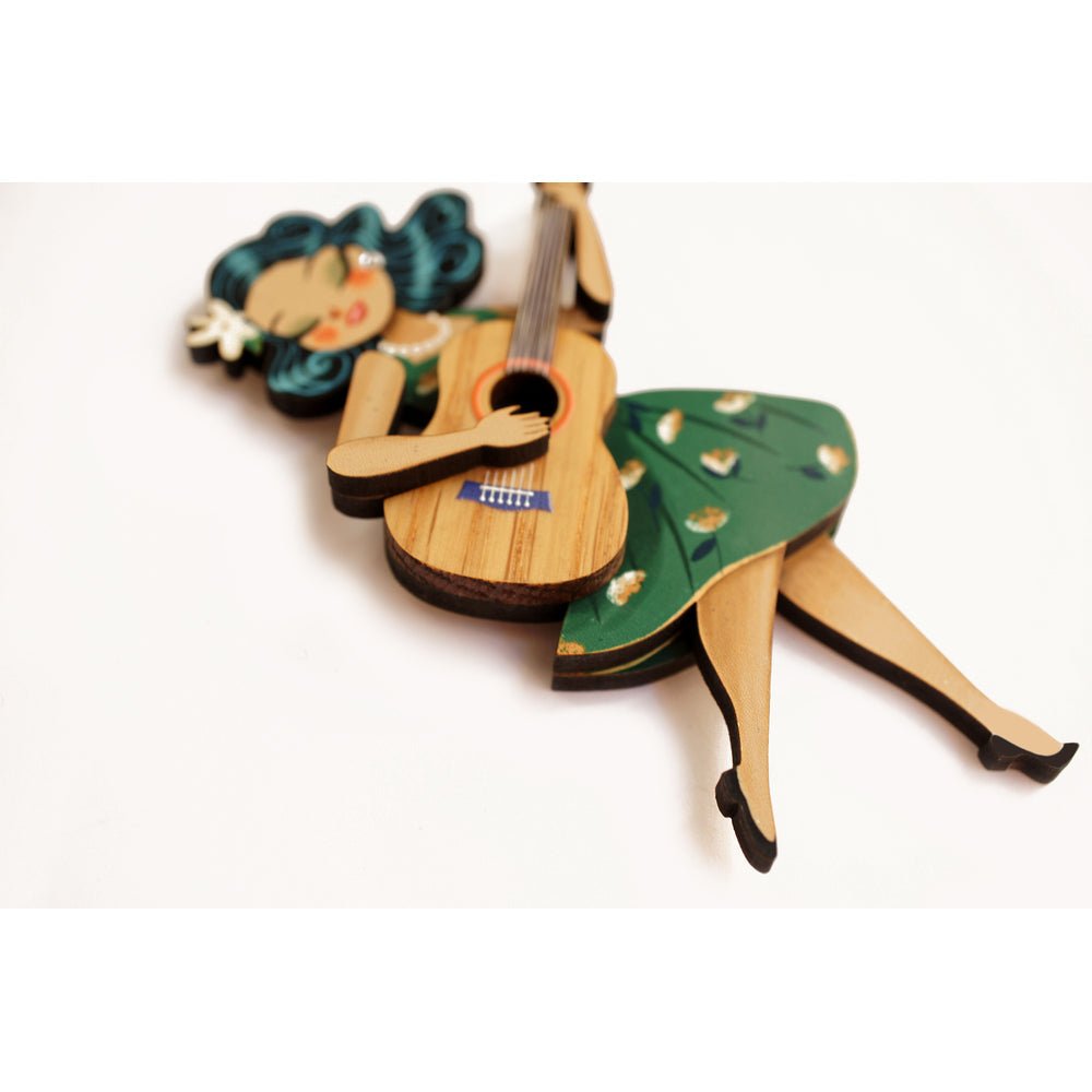 Girl playing guitar Brooch by Laliblue by Quirks! at Shirley Shoppe