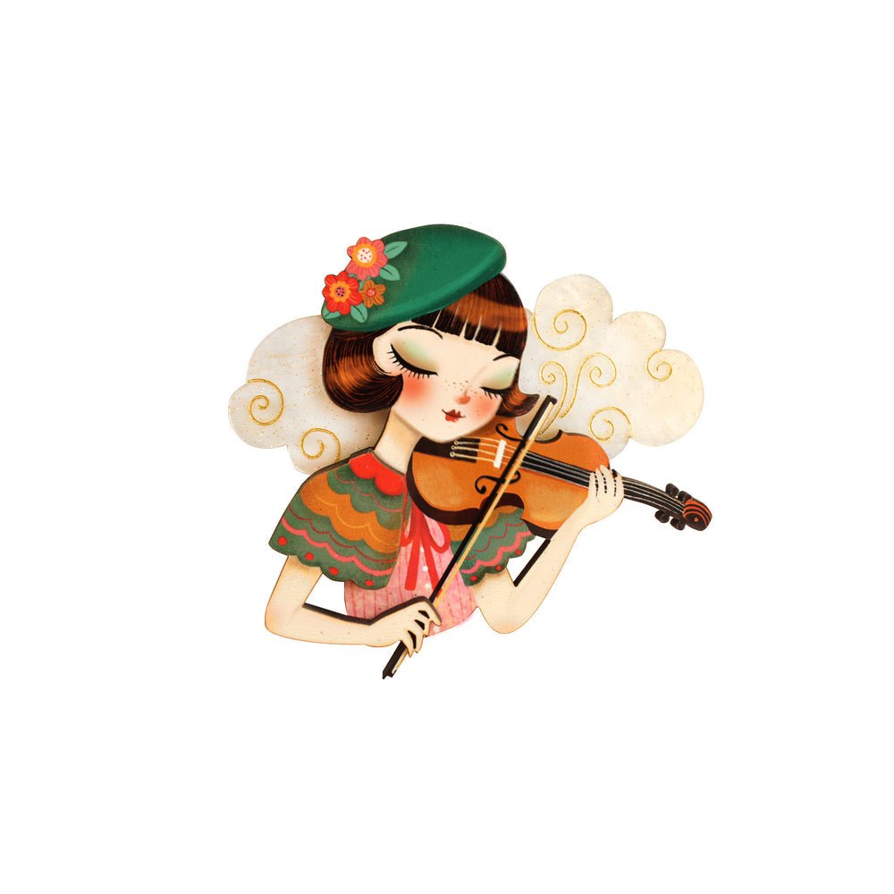 Girl playing the violin Brooch by Laliblue by Quirks! at Shirley Shoppe