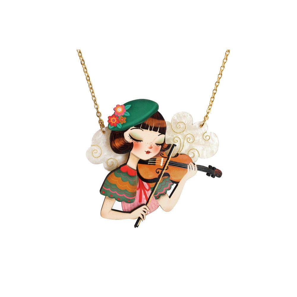 Girl playing the violin Necklace by Laliblue by Quirks! at Shirley Shoppe