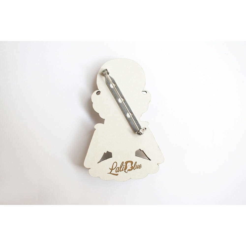 Girl with A Snow Globe Brooch by Laliblue