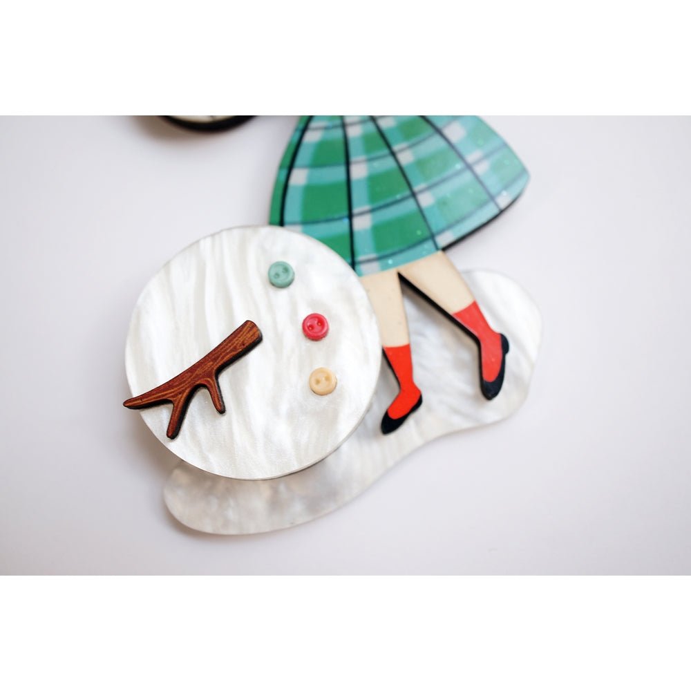 Girl with A Snowman Brooch by Laliblue by Quirks! at Shirley Shoppe