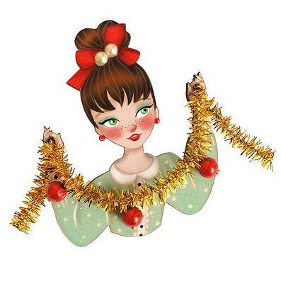 Girl With Tinsel Brooch by Laliblue by Quirks! at Shirley Shoppe