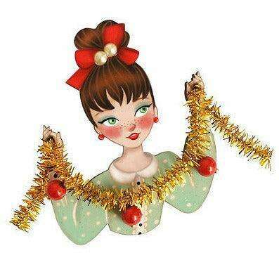 Girl With Tinsel Brooch by Laliblue