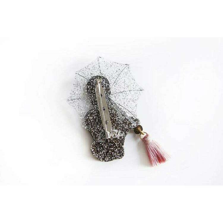 Girl with Umbrella Brooch by Laliblue