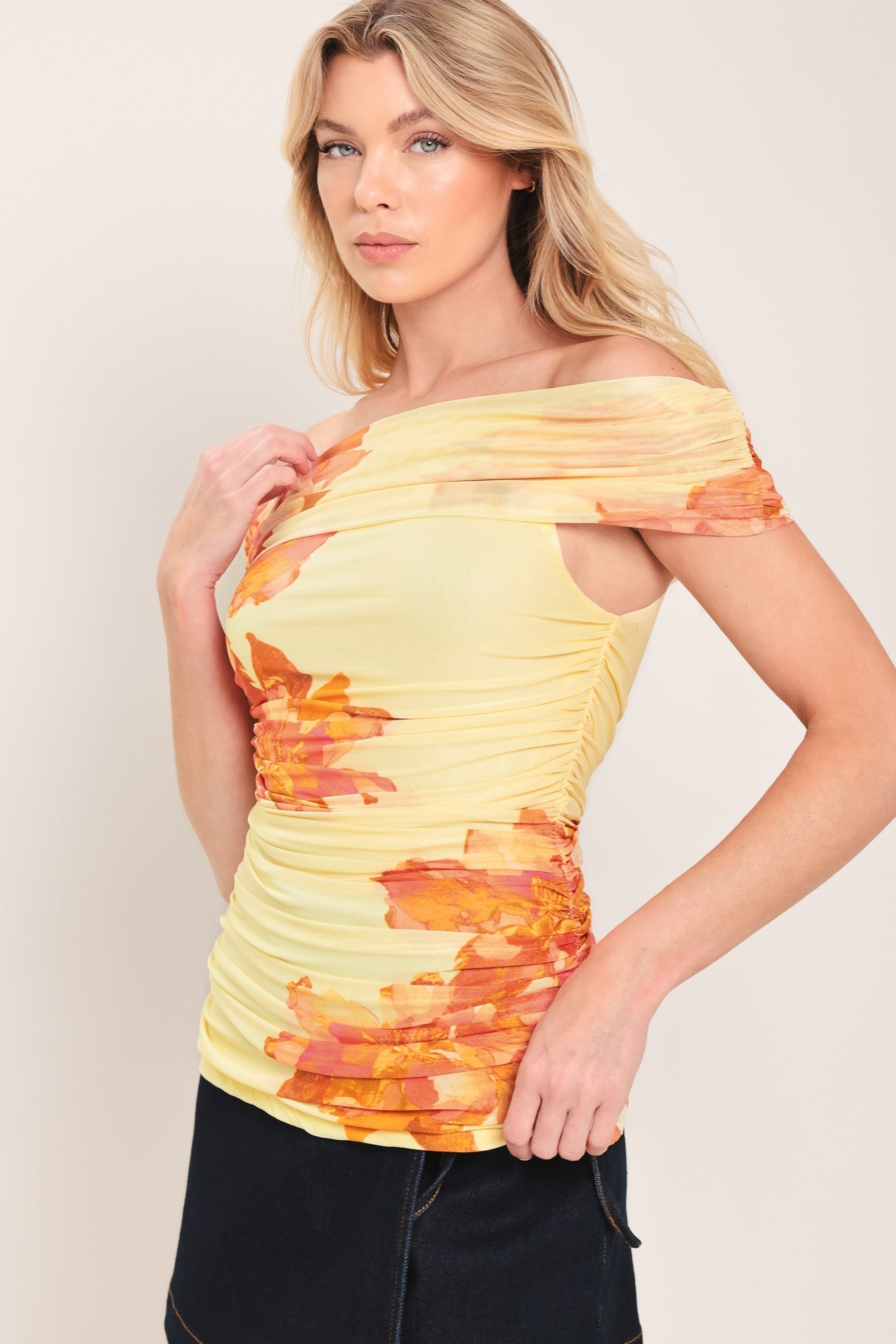 GOLDEN HOUR POWER MESH TOP by Flying Tomato at Shirley Shoppe