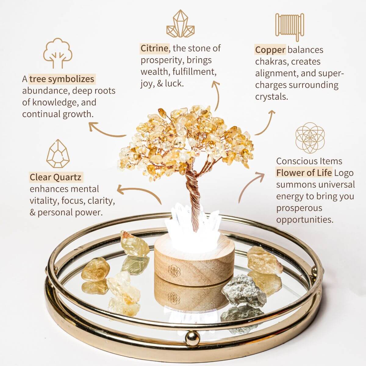 Golden Lamp of Wealth - Citrine Tree by Conscious Items at Shirley Shoppe