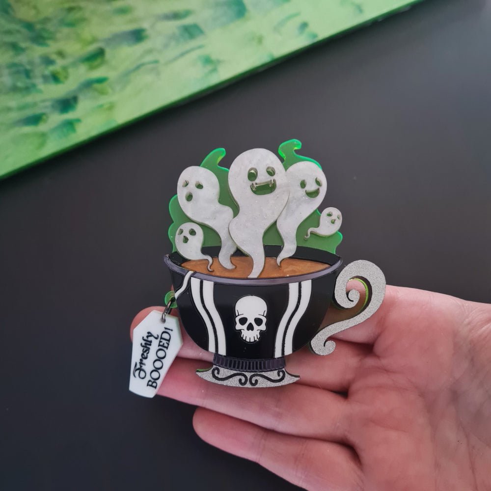 Gothic Ghost Teacup Necklace by Cherryloco Jewellery by Quirks! at Shirley Shoppe