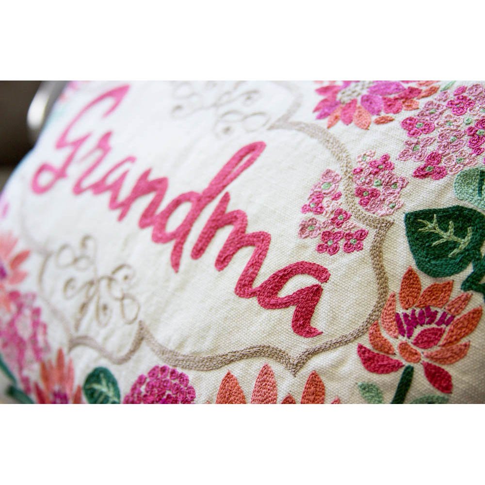 Grandma Love Letters Hand - Embroidered Pillow by CatStudio by Quirks! at Shirley Shoppe