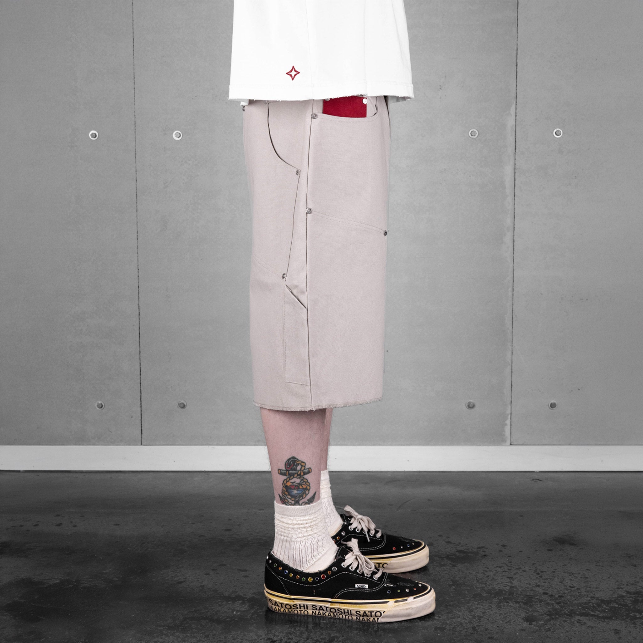 Commons Double Knee Canvas Short Grey