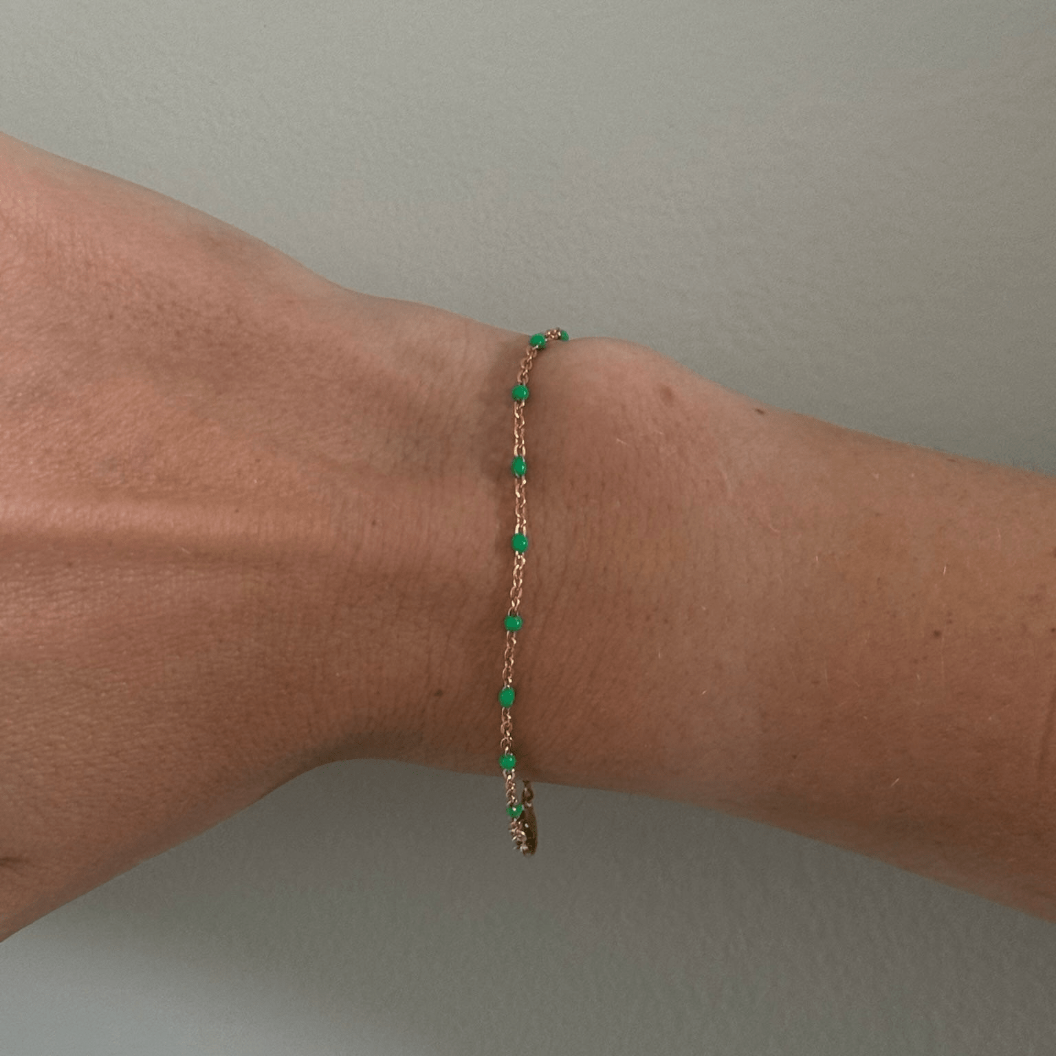 green daisy bracelet by Cuffed by Nano LLC at Shirley Shoppe