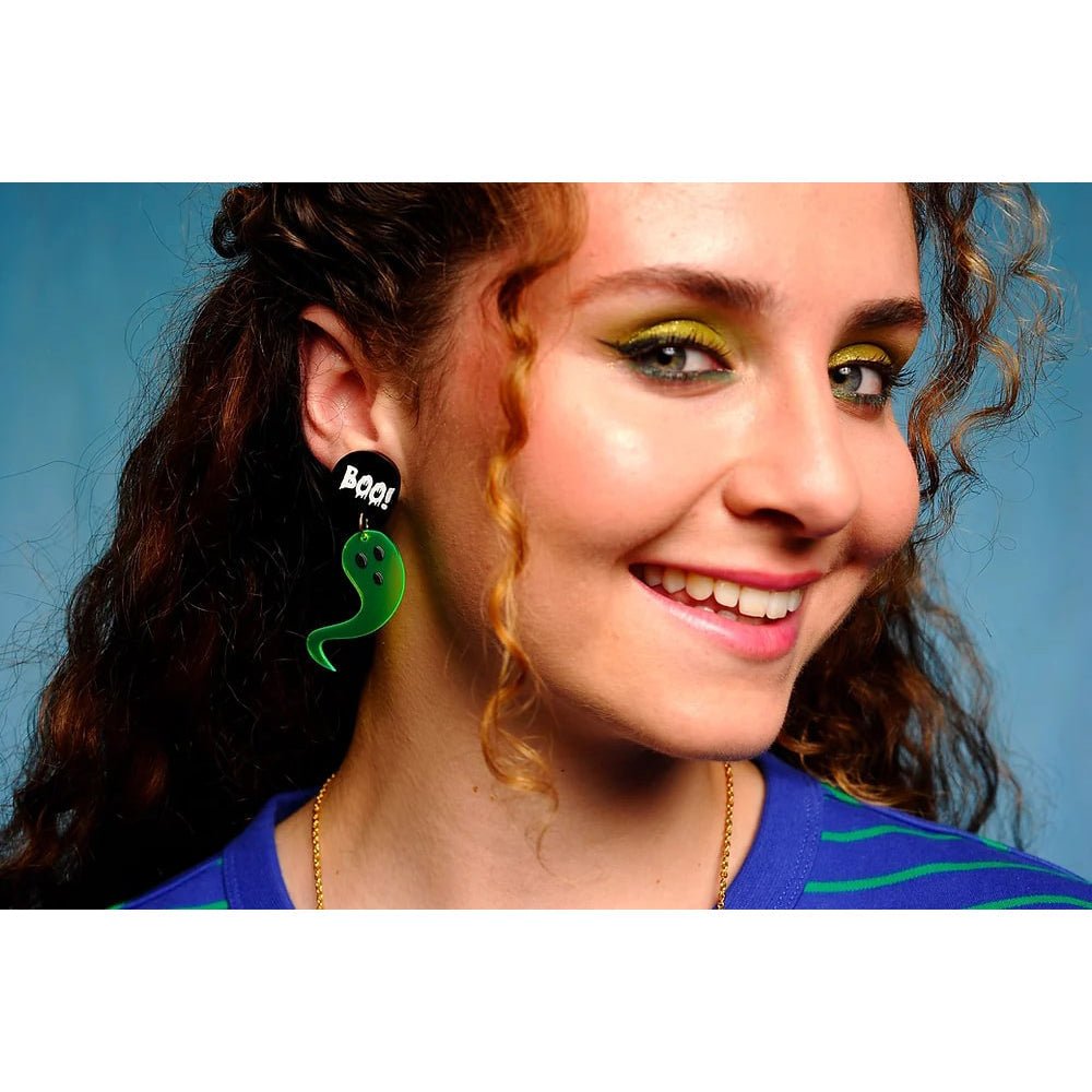 Green Ghost Earrings by Laliblue by Quirks! at Shirley Shoppe