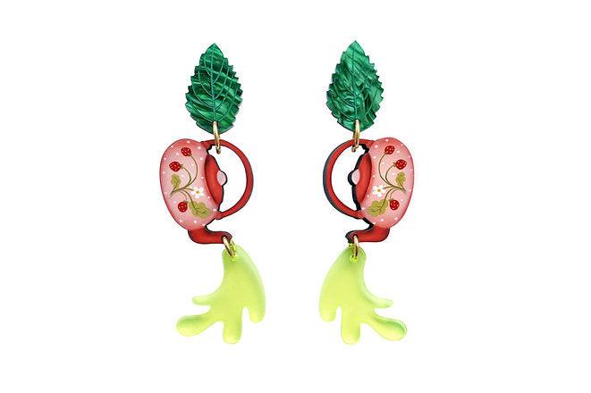 Green Tea Earrings by Laliblue by Quirks! at Shirley Shoppe