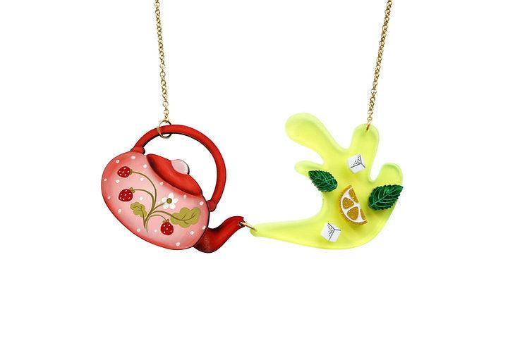 Green Teapot Necklace by Laliblue by Quirks! at Shirley Shoppe