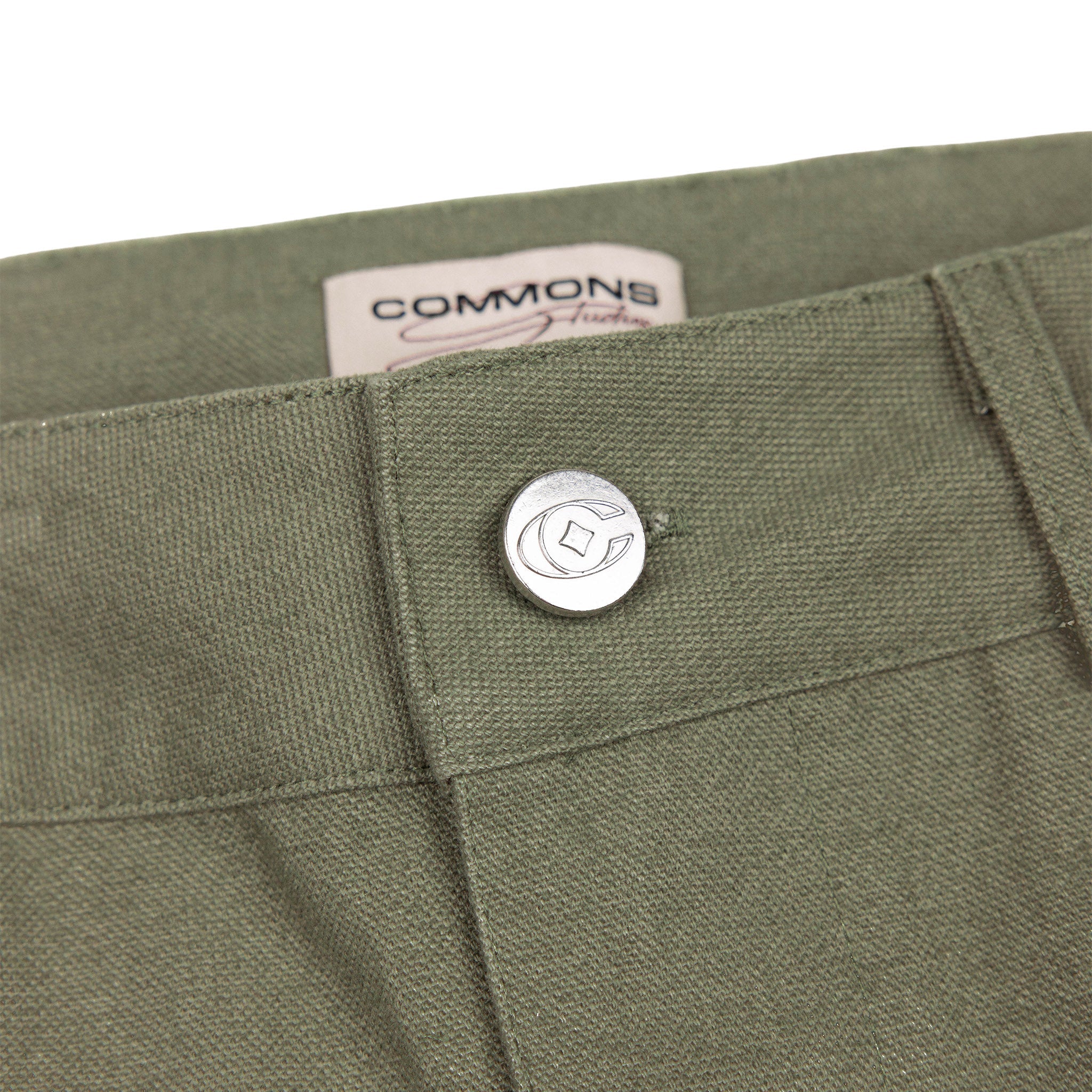 Commons Double Knee Canvas Short Faded Green