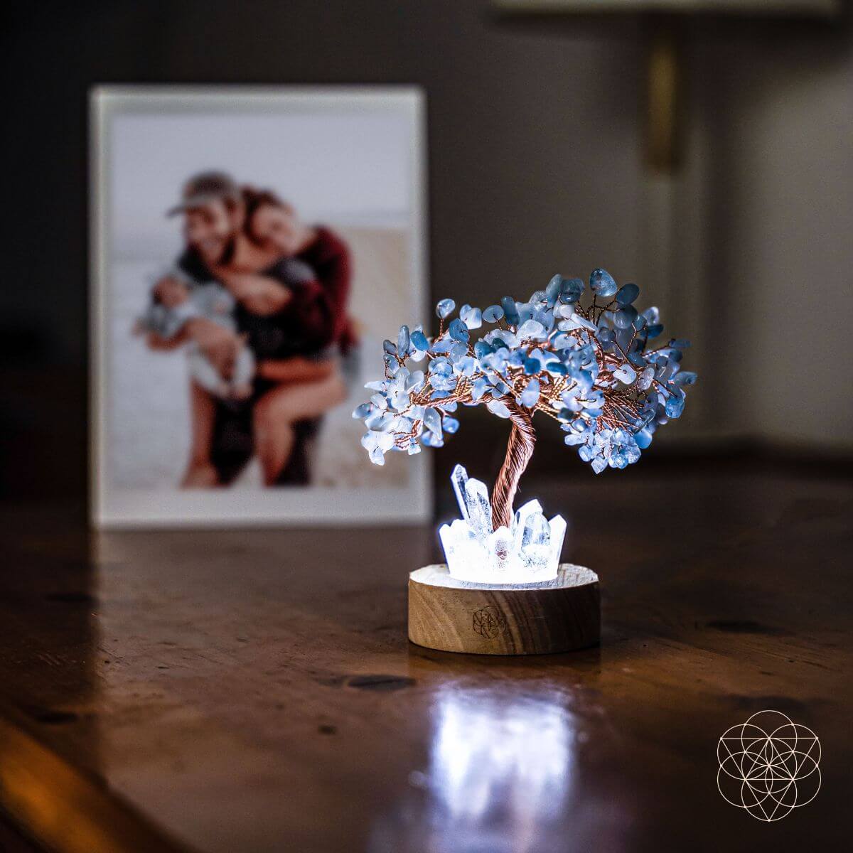 Guardian Angel Lamp of Protection - Aquamarine Tree by Conscious Items at Shirley Shoppe
