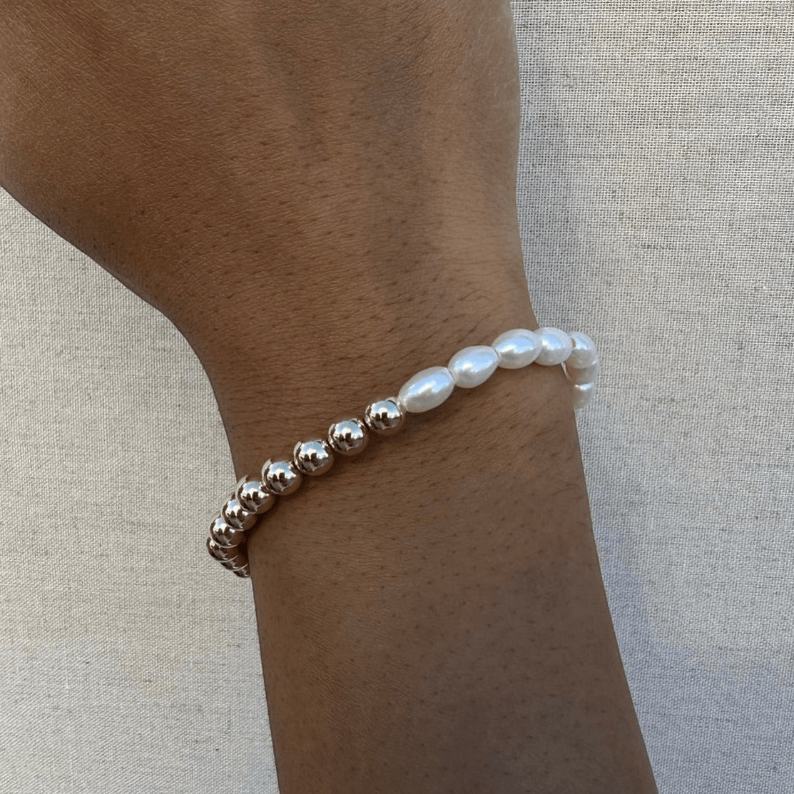 half pearl half juno bracelet (6mm) by Cuffed by Nano LLC at Shirley Shoppe