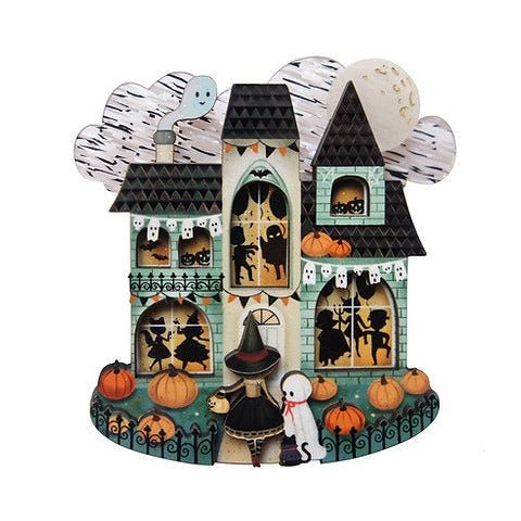 Halloween Party House Brooch by Laliblue by Quirks! at Shirley Shoppe