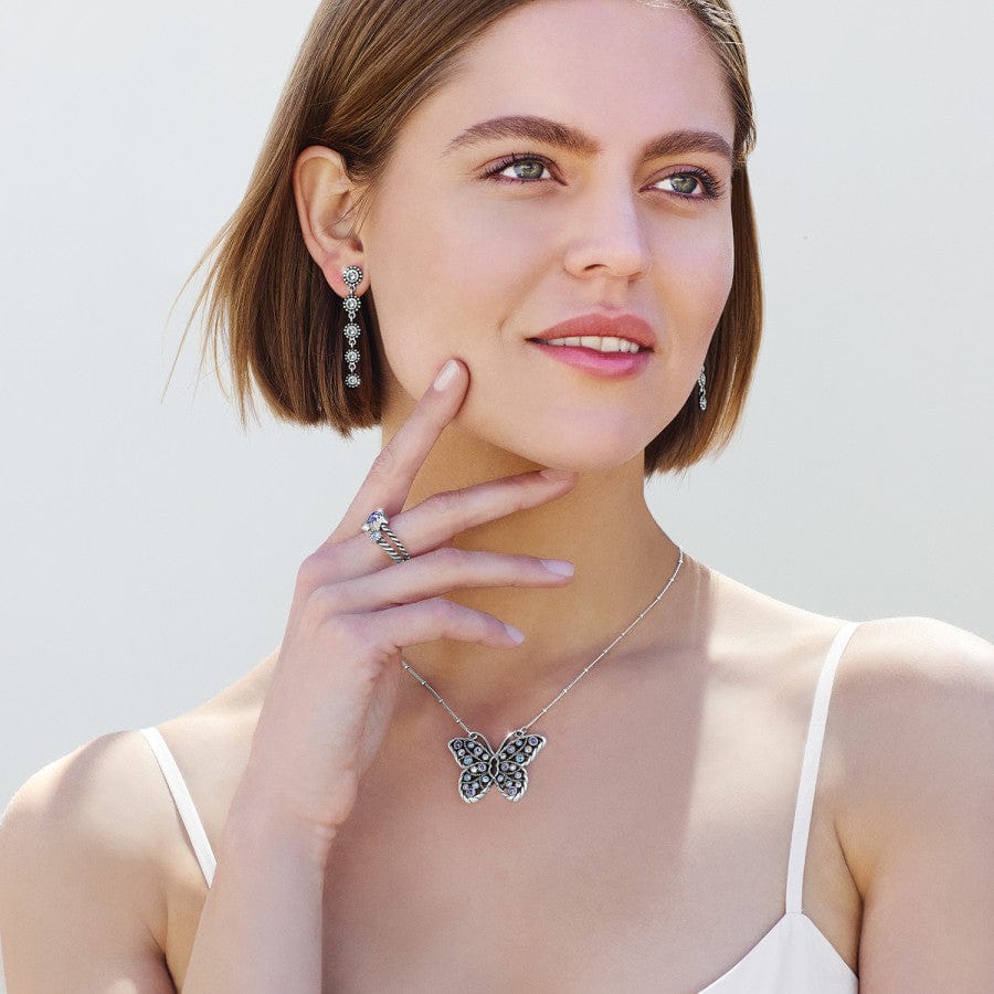 Halo Gems Monarch Butterfly Necklace