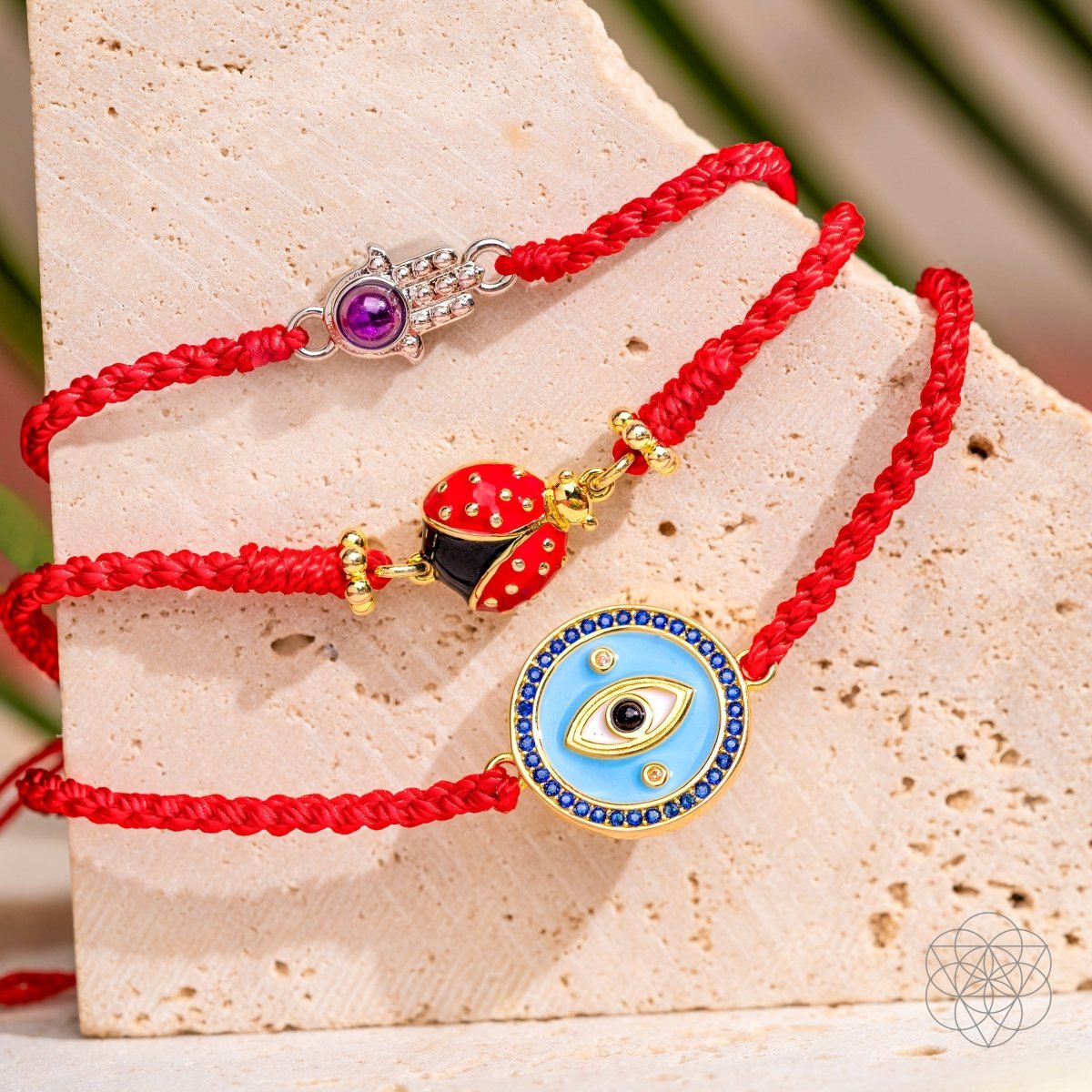 Hamsa Hand of Protection - Four-Strand Red String Bracelet by Conscious Items at Shirley Shoppe