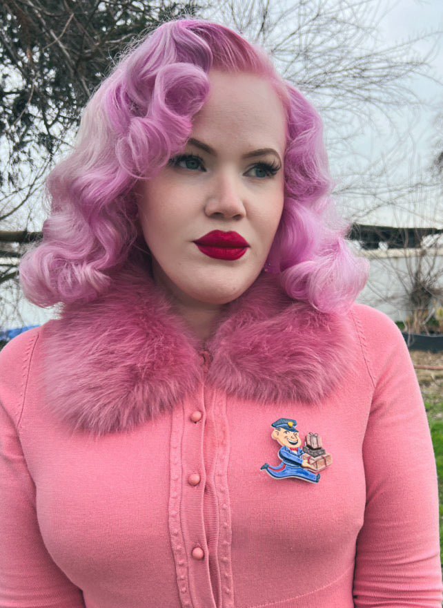 Happy Mail Brooch by 50's Vintage Dame x Lipstick & Chrome by Quirks! at Shirley Shoppe