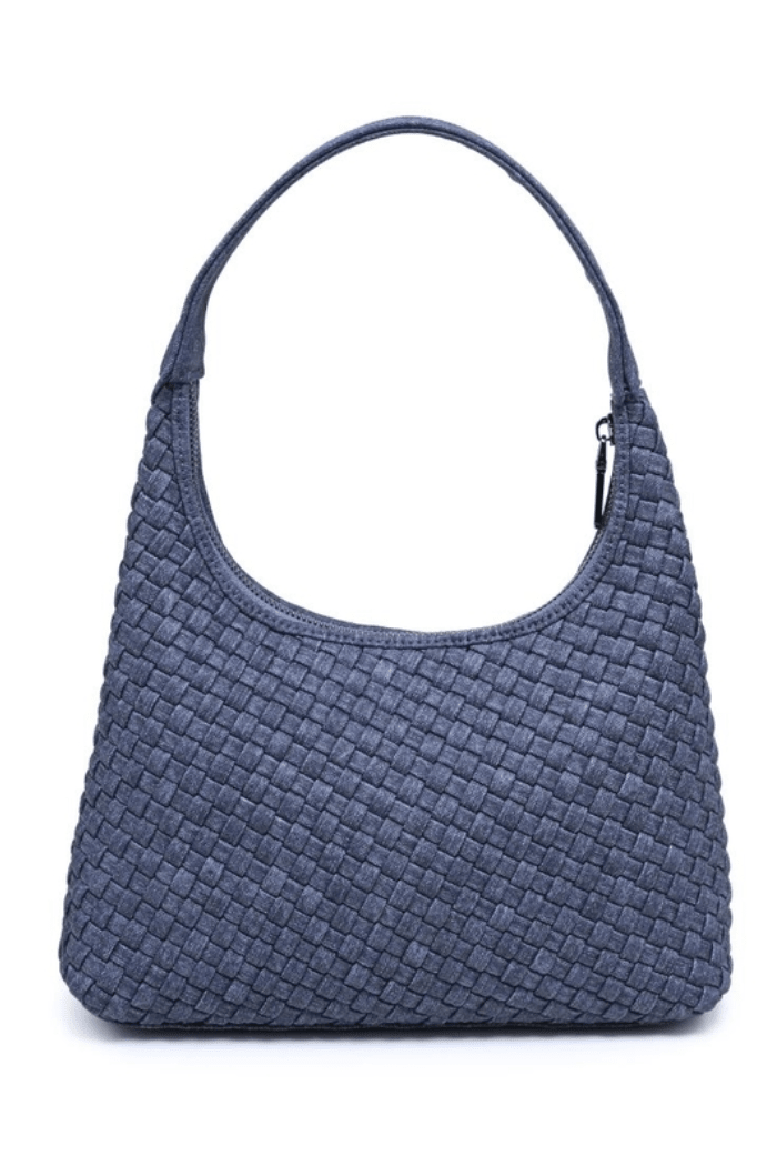 Harmona Woven Vegan Leather Shoulder Bag by Sol and Selene at Shirley Shoppe