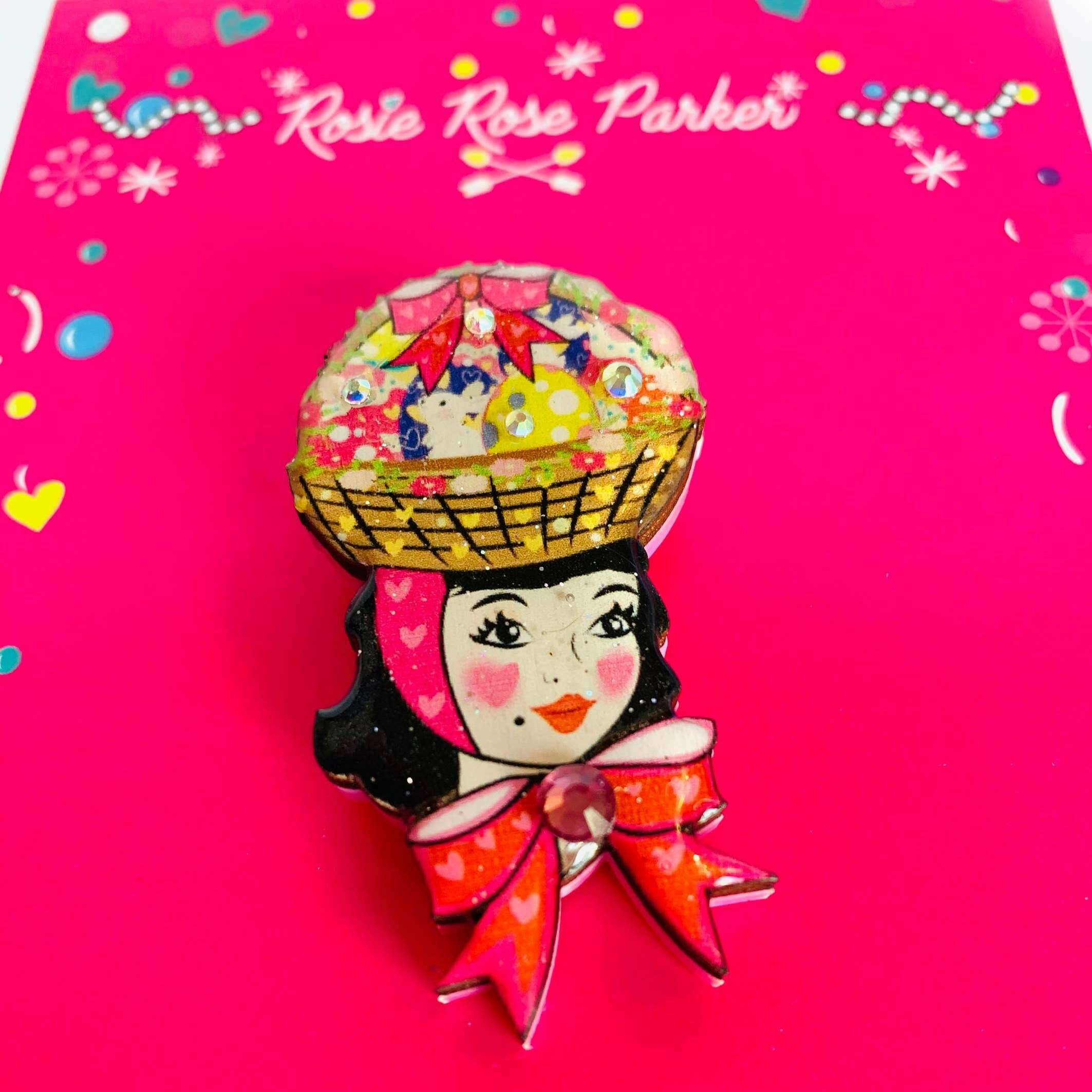 Harriet and her Easter Bonnet Brooch