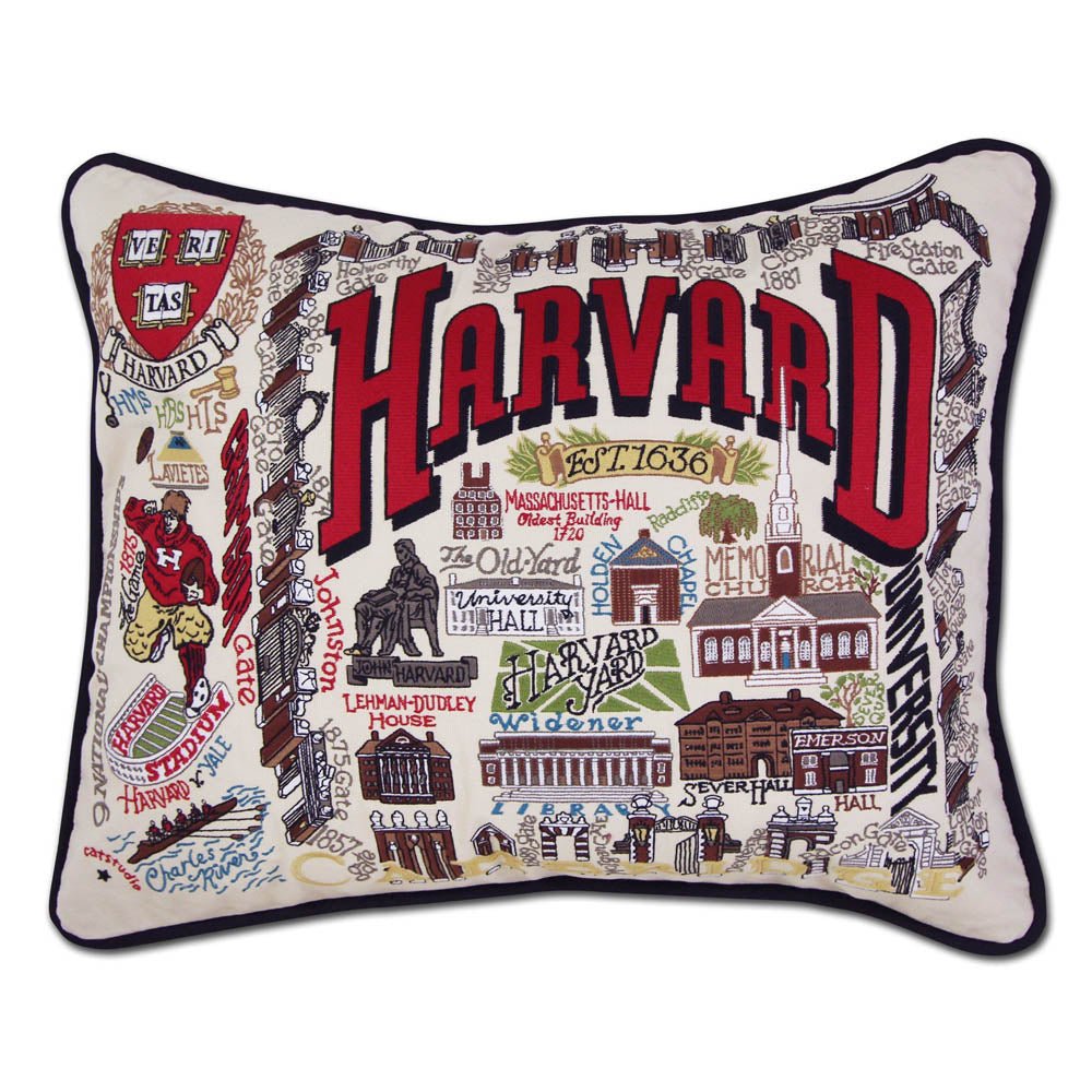 Harvard University Collegiate Embroidered Pillow by CatStudio by Quirks! at Shirley Shoppe