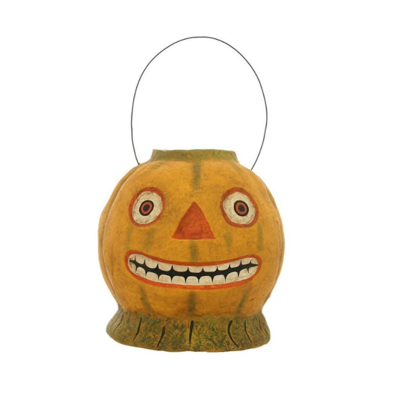 Haunted Garden Pumpkin Paper Mache Candy Bucket by Quirks! at Shirley Shoppe