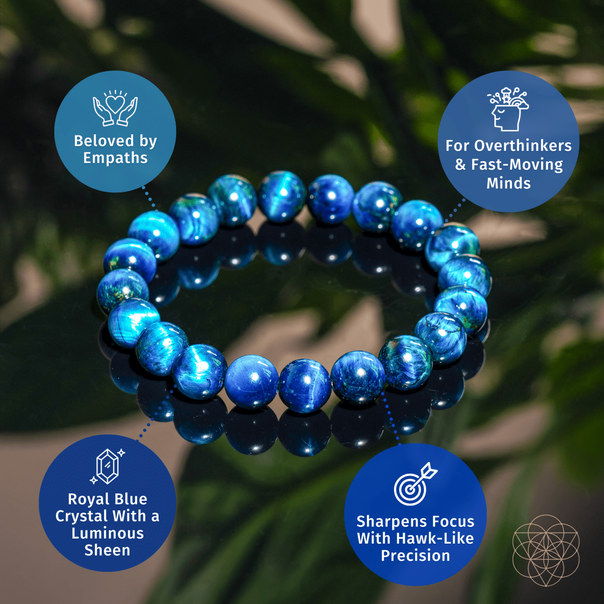 Hawk’s Focus – Royal Blue Tiger’s Eye Bracelet by Conscious Items at Shirley Shoppe