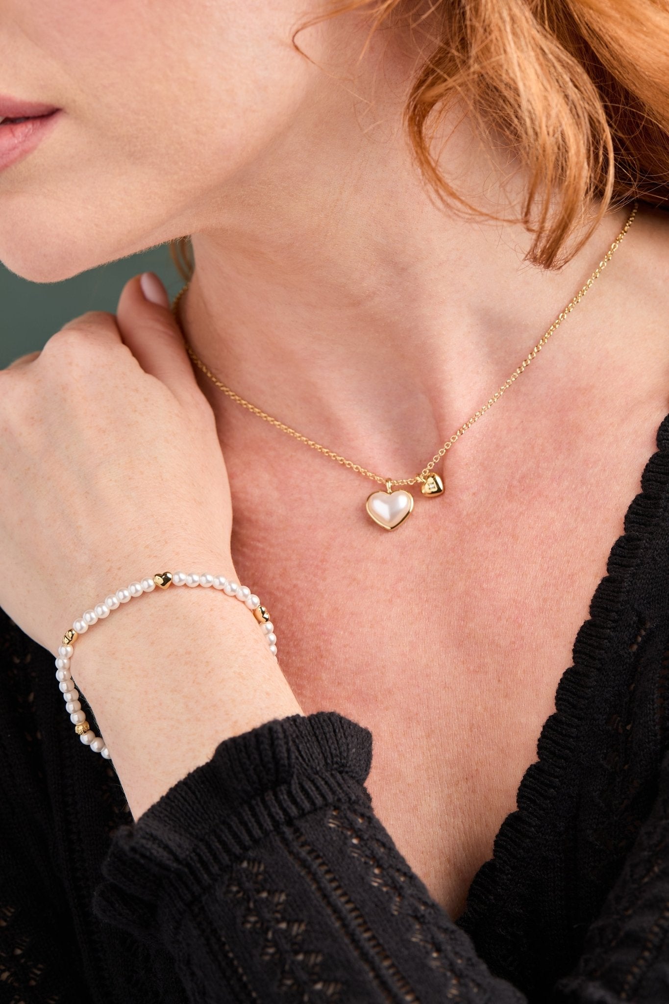 Heart and Pearl Stretch Bracelet by ALEX AND ANI at Shirley Shoppe