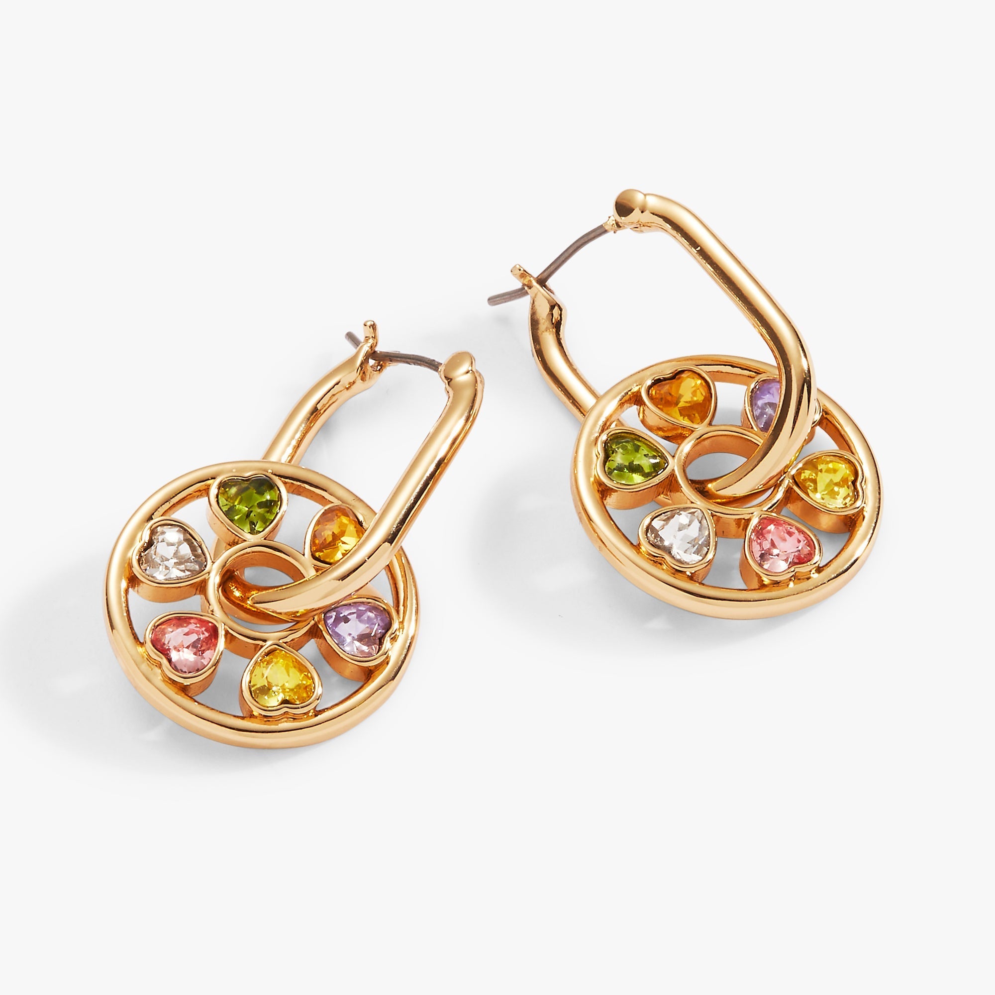 Heart Crystal Wheel Hoop Earrings by ALEX AND ANI at Shirley Shoppe