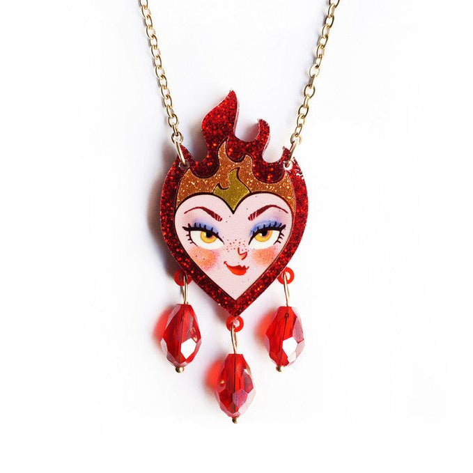 Heart on Fire Necklace by Laliblue – Retro Statement Necklace Vintage Inspired by Quirks! at Shirley Shoppe