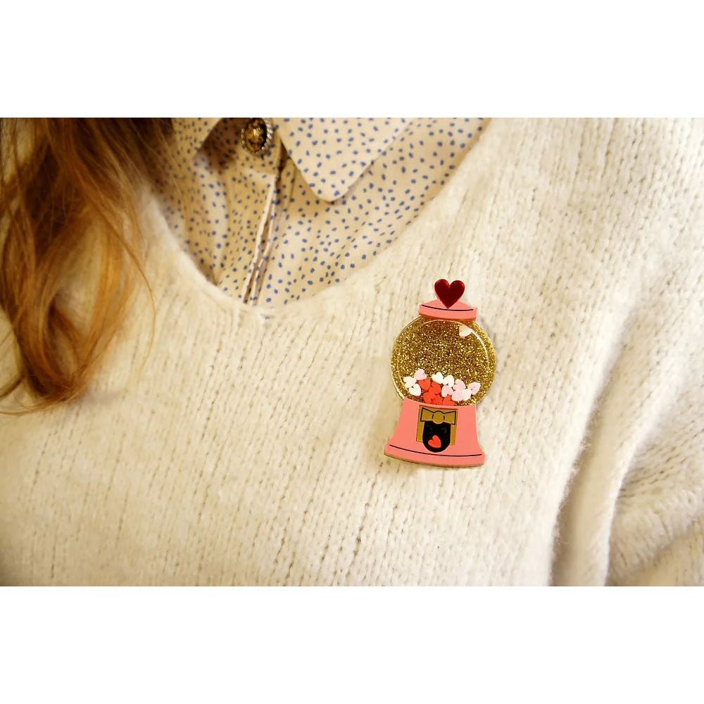 Hearts Vending Brooch by Laliblue by Quirks! at Shirley Shoppe