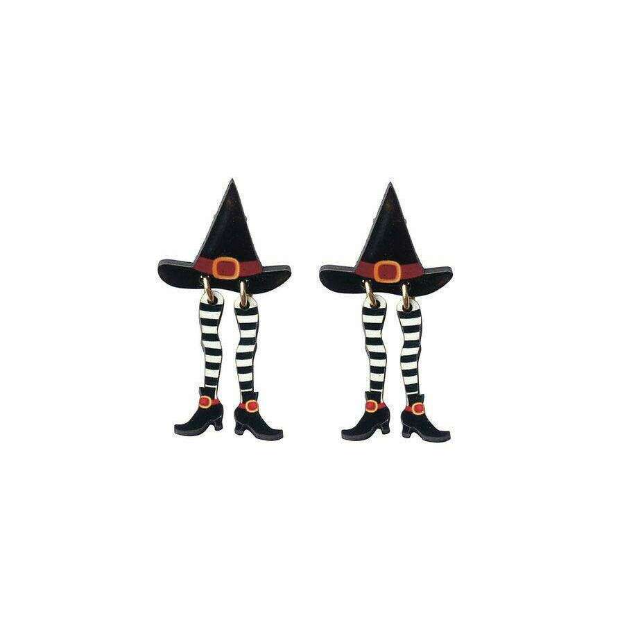 Hidden Witch Halloween Earrings by Laliblue