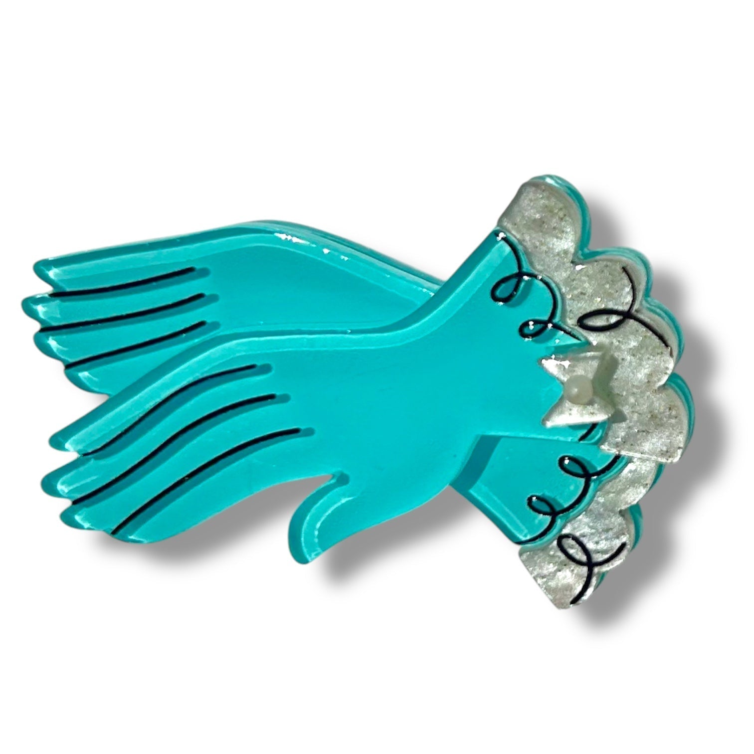 High Society Hands Mini Brooch by Asia Ellington x Lipstick & Chrome by Quirks! at Shirley Shoppe