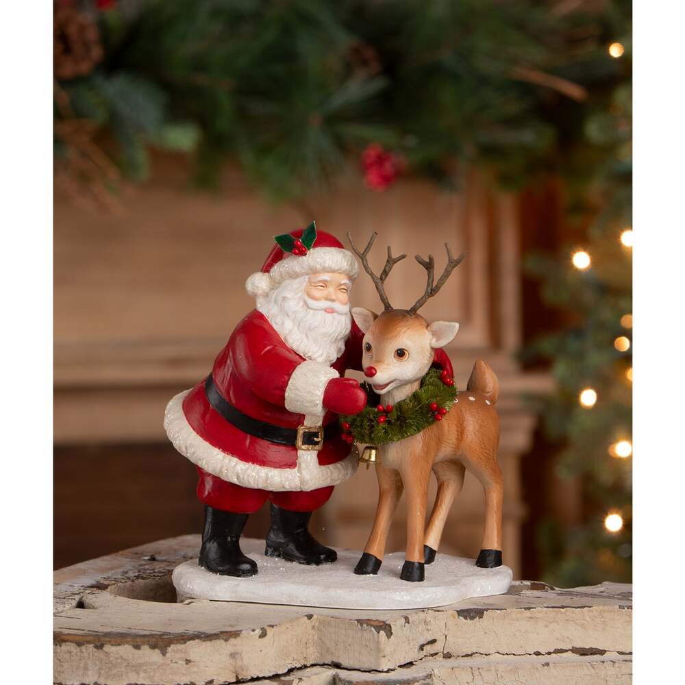 HO HO Santa with Rudolph by Bethany Lowe Designs by Quirks! at Shirley Shoppe